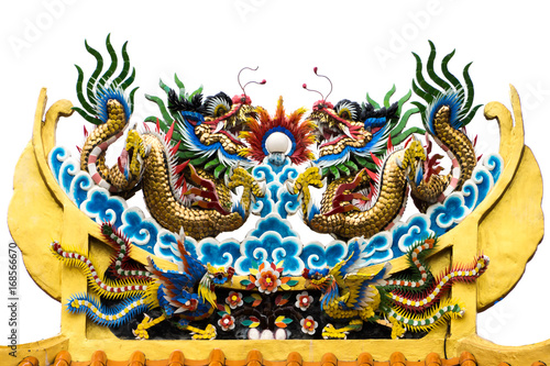 Wallpaper Mural Traditional dragons at the Chinese temple, Thailand. Torontodigital.ca