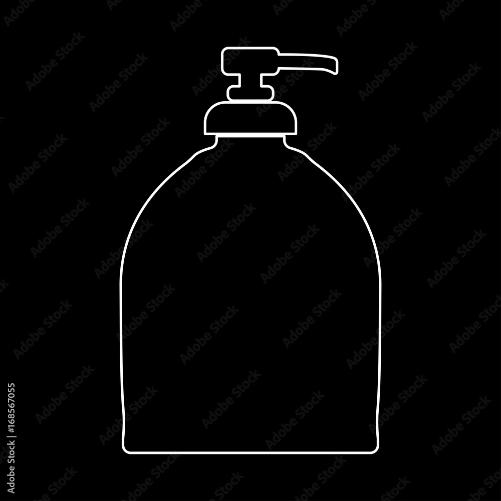 Bottle of liquid soap white color icon . Bottle of liquid soap white color icon .