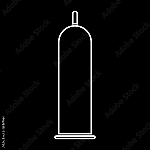 Latex condom white color icon .