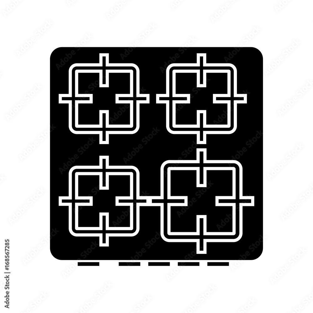 The surface of the cooker black color icon . The surface of the cooker black color icon .