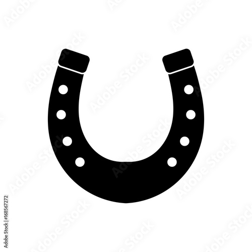 Horseshoe black color icon .