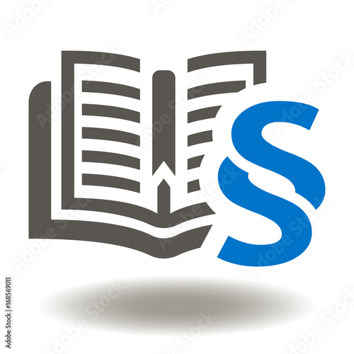 Book Paragraph Icon Vector. Law Education Illustration. Advocacy Learning Rule Regulations Logo Symbol.