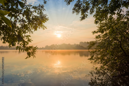 Sunrise over the pond