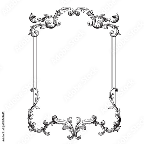 Vector baroque of vintage elements for design. 