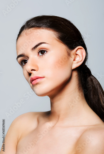 Beautiful face of young woman