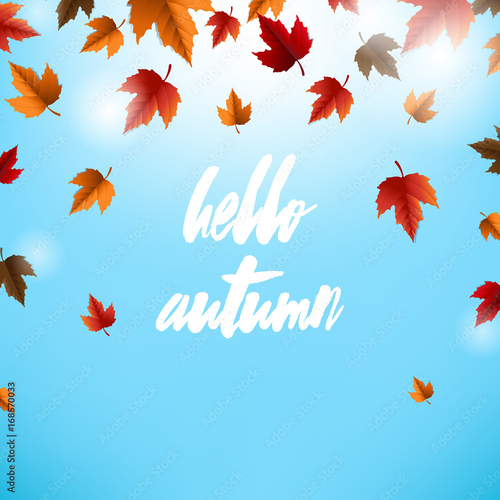 Autumn Card With Leaves Autumn Card With Leaves