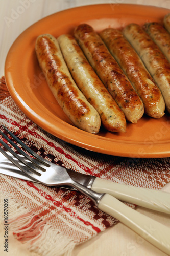 Barbecue grill sausages photo