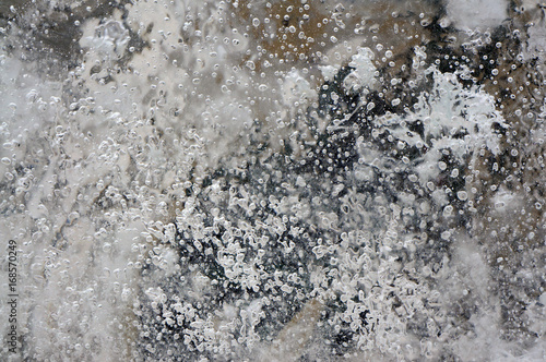 Frosty winter pattern on ice,  texture background © elen_studio