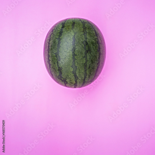 watermelon concept on pastel pink background for copy space.