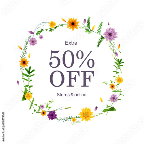 Sale Poster With Flowers