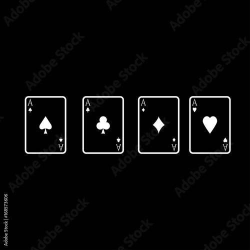 Playing cards white color icon .