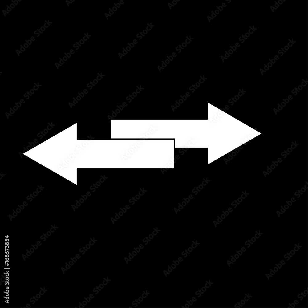 Two side arrows white color icon . Two side arrows white color icon .
