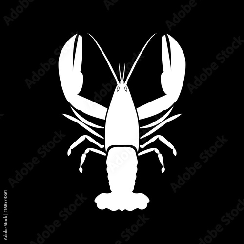 Craw fish white color icon . photo