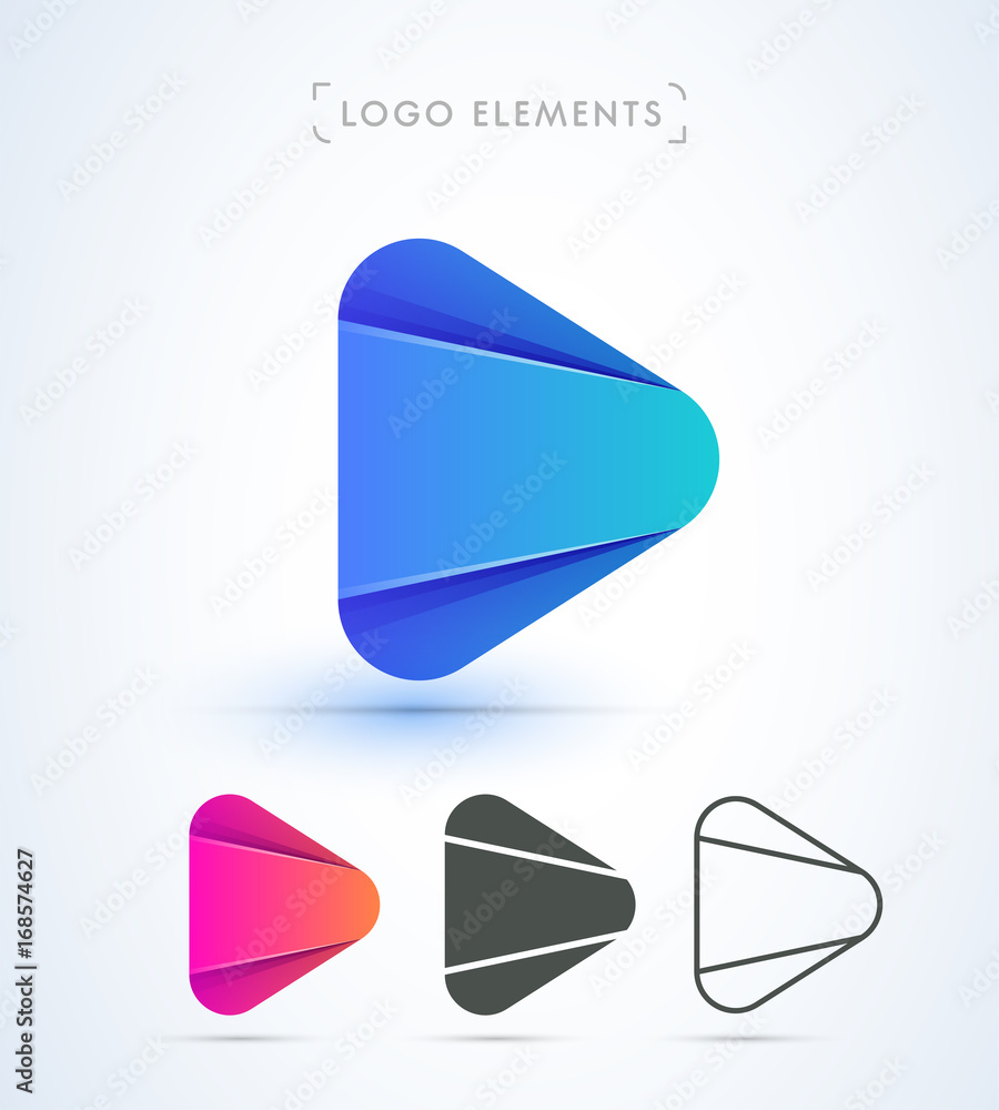 Play logo icon. Material design style