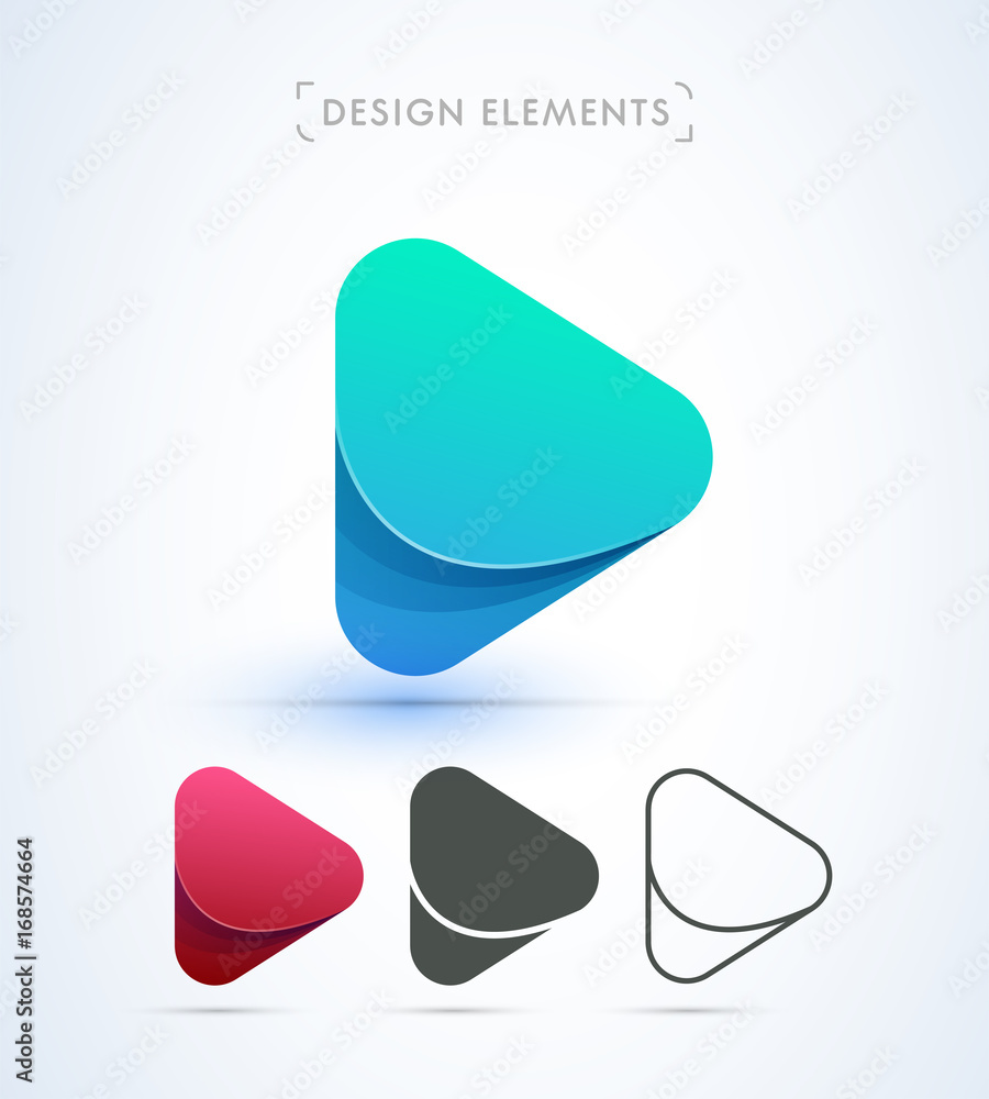 Play logo icon. Material design style Play logo icon. Material design style