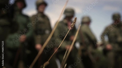 World War Two - German Troops stand at attention and prepare for the normandy  D-Day invasion