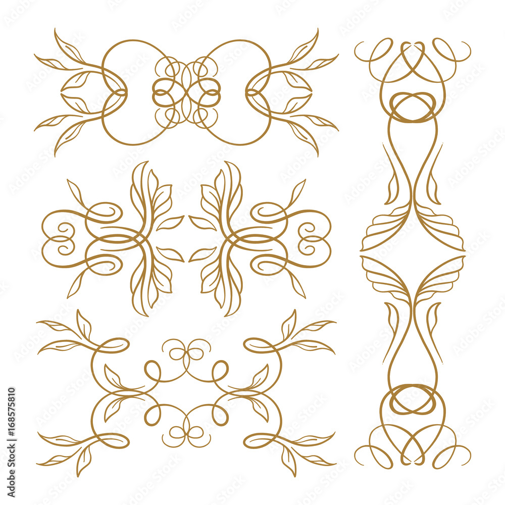 Vector calligraphy elements set. Vector calligraphy elements set.