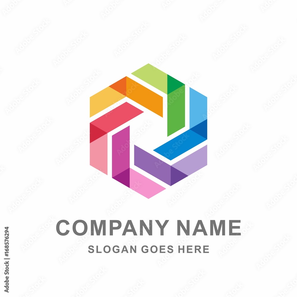 Colorful Circular Shutter Hexagon Cube Box Star Arrow Fashion Accessories Business Company Stock Vector Logo Design Template Colorful Circular Shutter Hexagon Cube Box Star Arrow Fashion Accessories Business Company Stock Vector Logo Design Template
