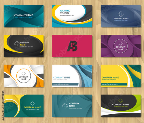 Set of corporate business card bundle.
