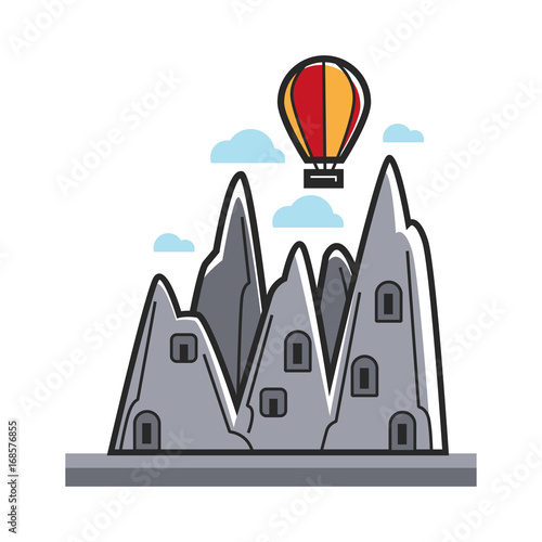 Balloon in mountains