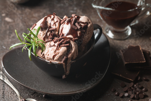 Chocolate coffee ice cream photo