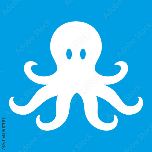 blue octopus icon concept