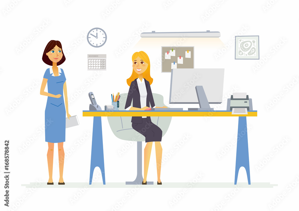 Office Scene - modern vector cartoon business characters illustration