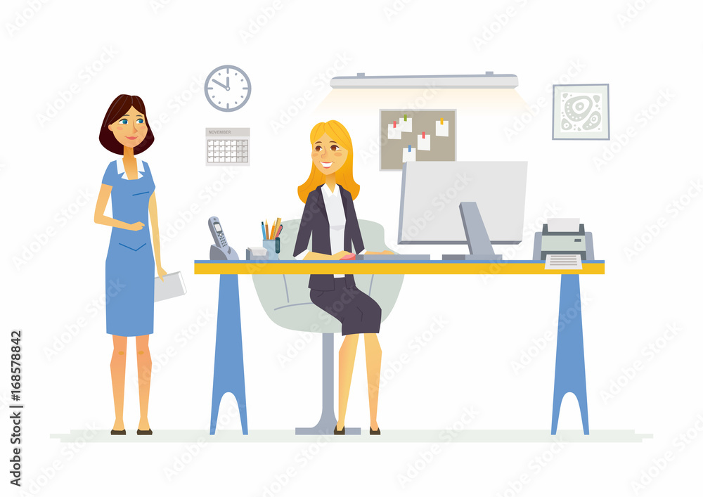 Office Scene - modern vector cartoon business characters illustration Office Scene - modern vector cartoon business characters illustration