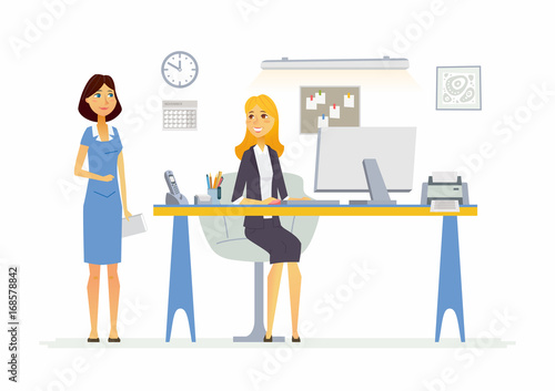 Office Scene - modern vector cartoon business characters illustration