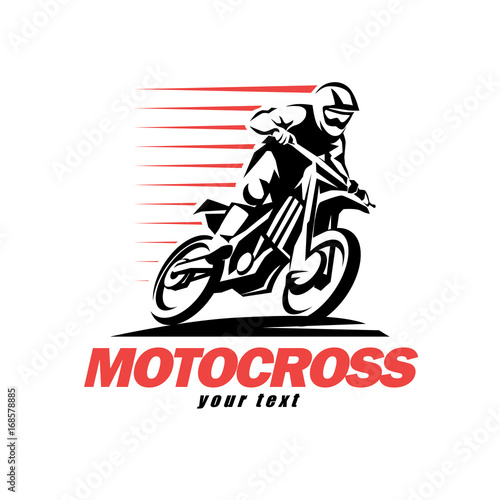 motocross stylized vector symbol, design elements for logo template