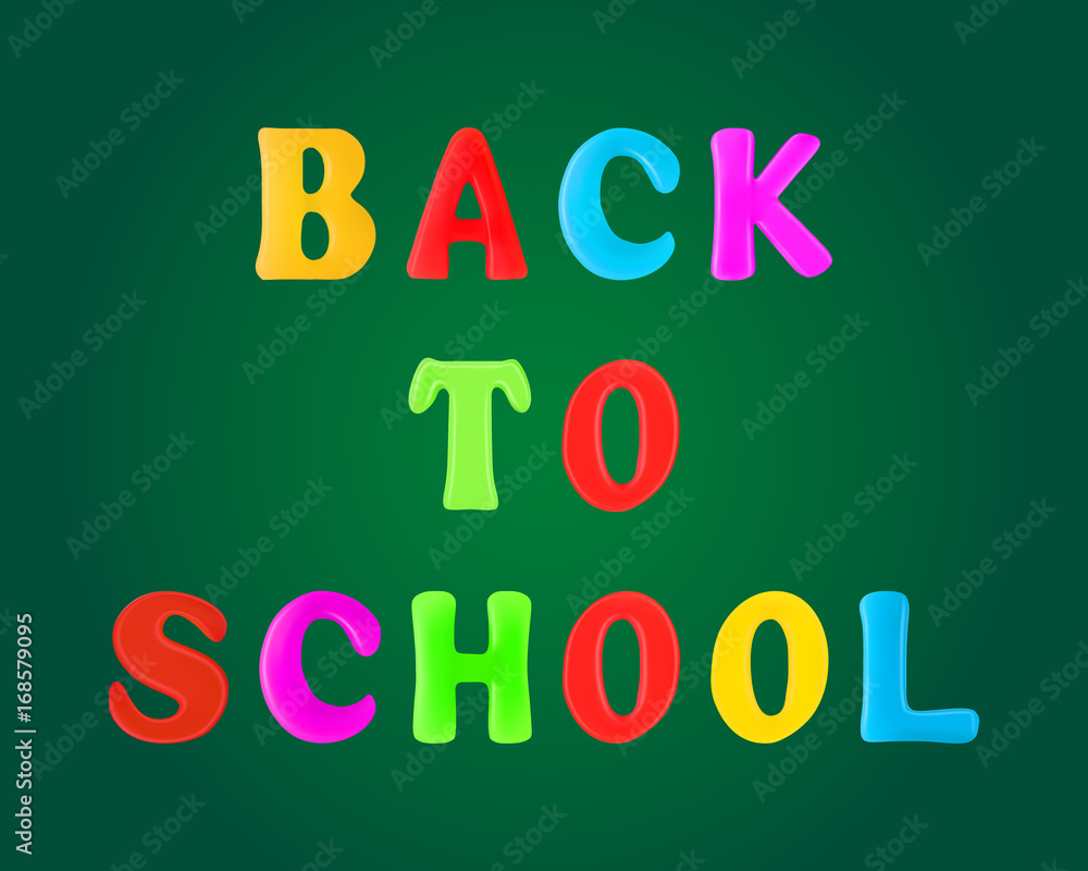 Back to School banner. 3d. Stock - Vector illustration