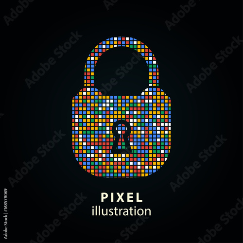 Lock - pixel illustration.