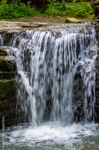 Photo of little waterfall in Carpathian mountains