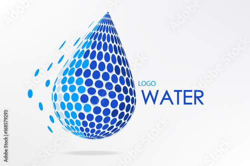 abstract  logo water  design vector graphic with dot 