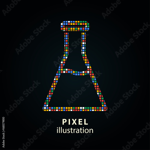 Flask - pixel illustration.
