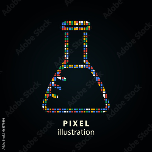 Flask - pixel illustration.