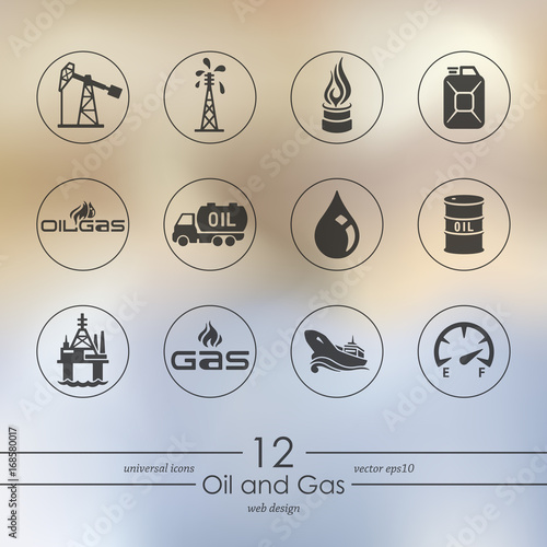 Set of oil and gas icons