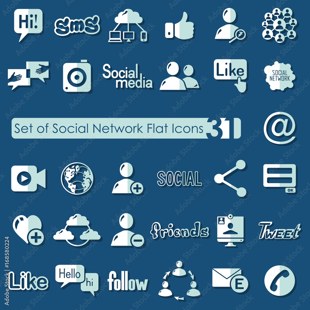 Set of social network icons Set of social network icons