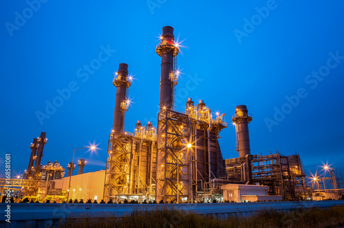 Gas turbine electrical power plant with twilight © bobo1980
