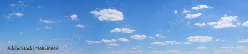 blue sky with white clouds panoramic photo