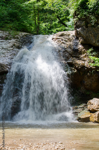 Stunning beauty of the mountains of the Northwest Caucasus . Waterfalls