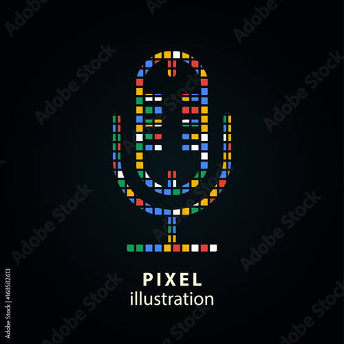 Microphone - pixel illustration. photo