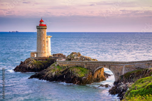 Lighthouse Phare du Petit Minou in Plouzane, Brittany (Bretagne), France.