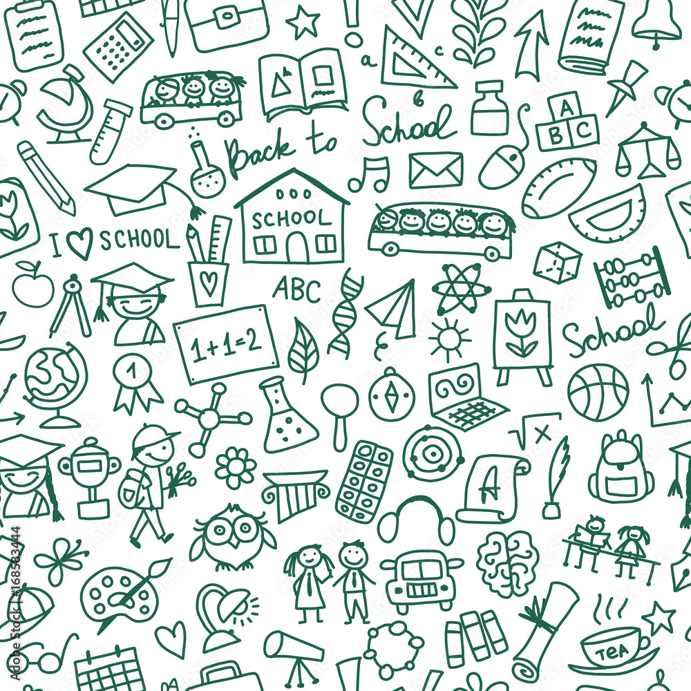 Back to school, seamless pattern for your design