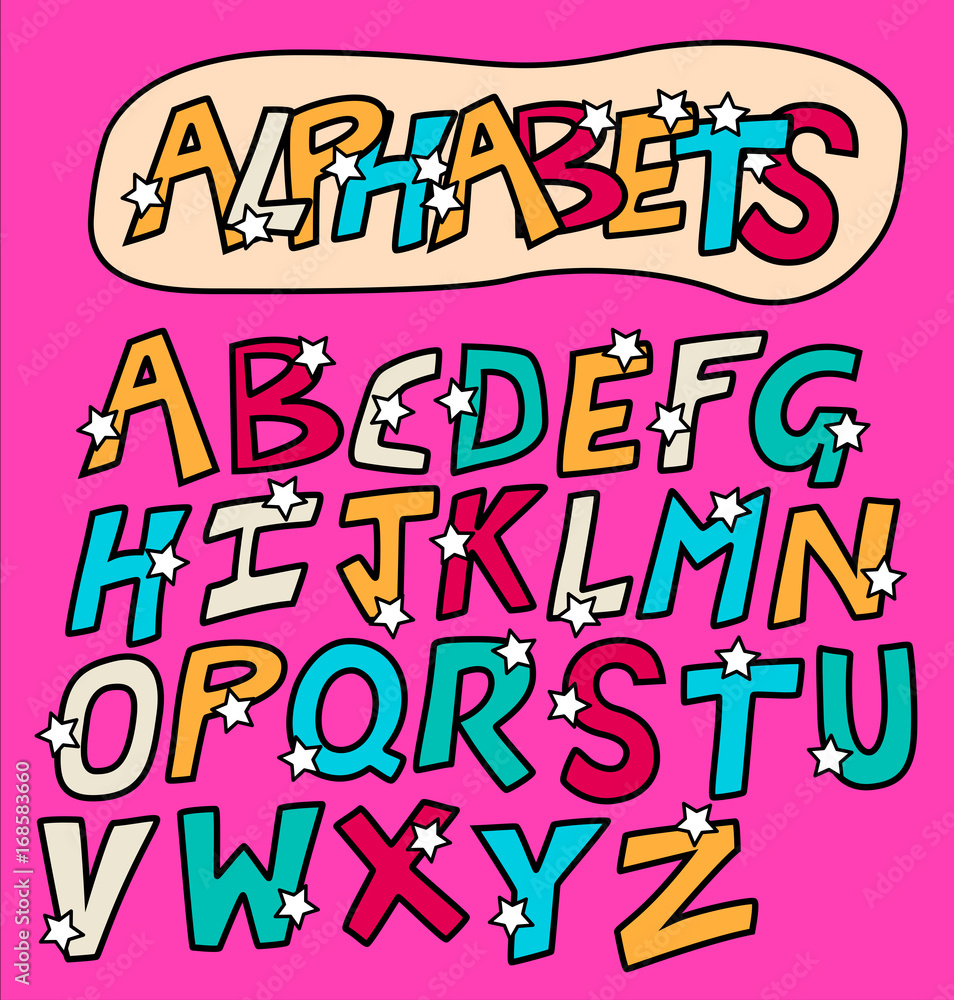Colorful Holiday Alphabets lettering Colorful Holiday Alphabets lettering