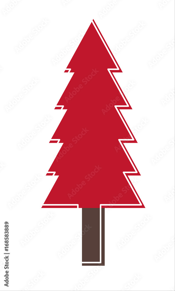 Fototapeta premium Red Christmas tree