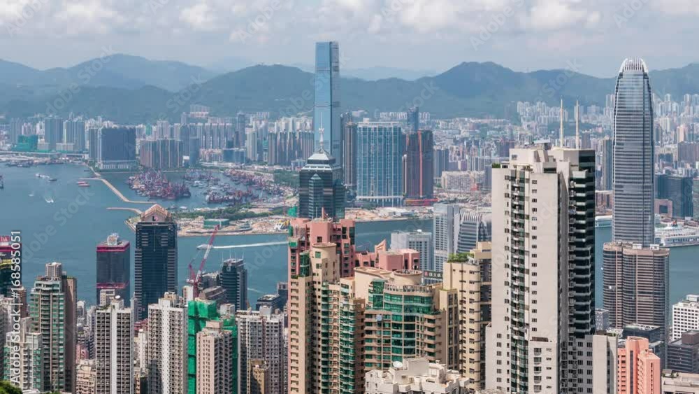 Timelapse of Hong Kong urban skyline Timelapse of Hong Kong urban skyline
