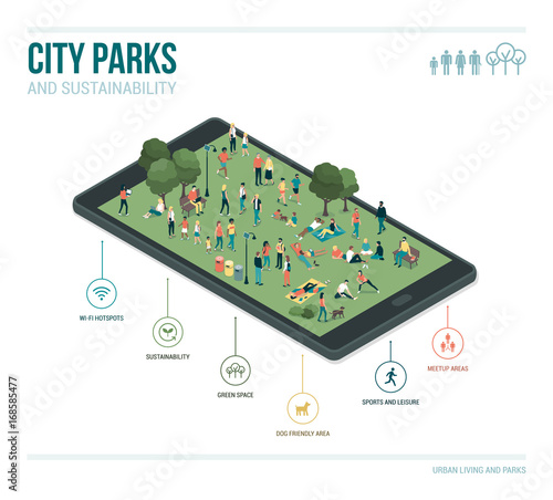 City park, sustainability and technology