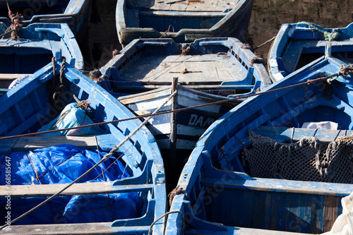Traditionelle Holzboote in Marokko Essaouira 