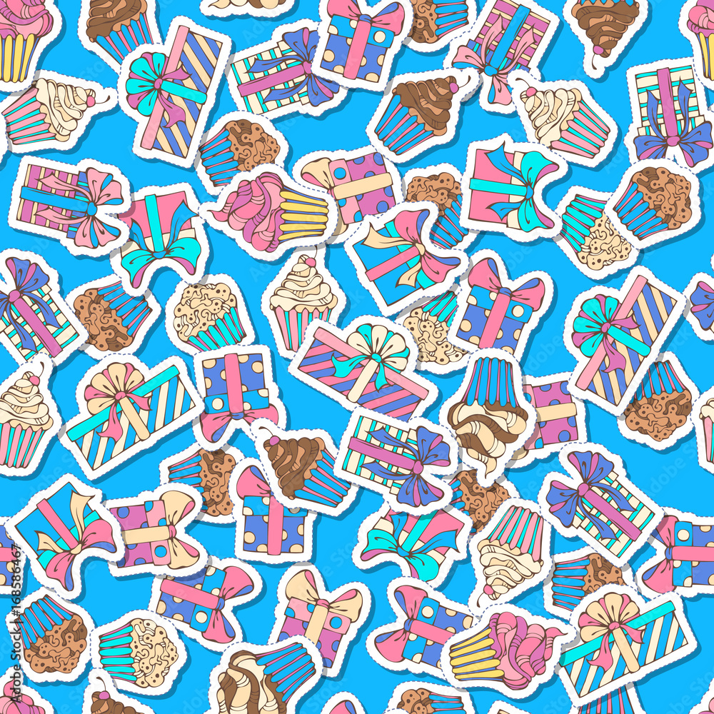 Vector festive seamless pattern. Vector festive seamless pattern.